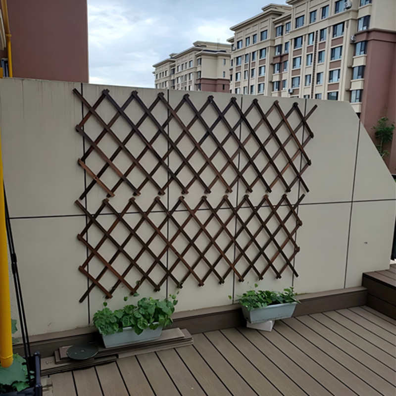 花园防腐木壁挂栅栏墙上悬挂花架攀藤爬藤架隔断篱笆阳台格栅装饰