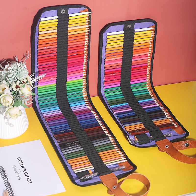 50色72色卷帘彩色批发收纳专用套装包笔涂鸦帘彩笔手绘笔袋铅笔