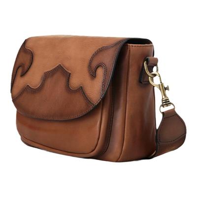 派高雁牛皮拼色简约时尚单肩女包