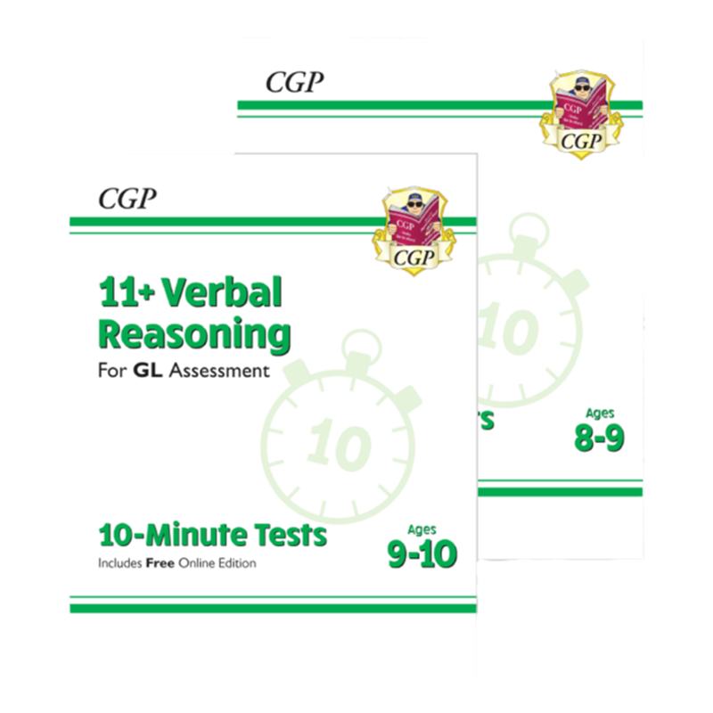 英国CGP原版 11+ GL 10分钟小测多组合 Maths NVR NR 10-Minute Tests 小学3-6年级小升初趣味练习思维培养7-11岁附在线版 有答案