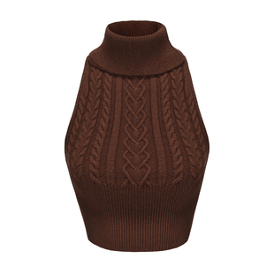 [正反两穿]NanaJacqueline马年穿搭套装女性感镂空绑带针织短背心