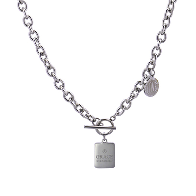 kansai嘻哈圆方牌字母链子