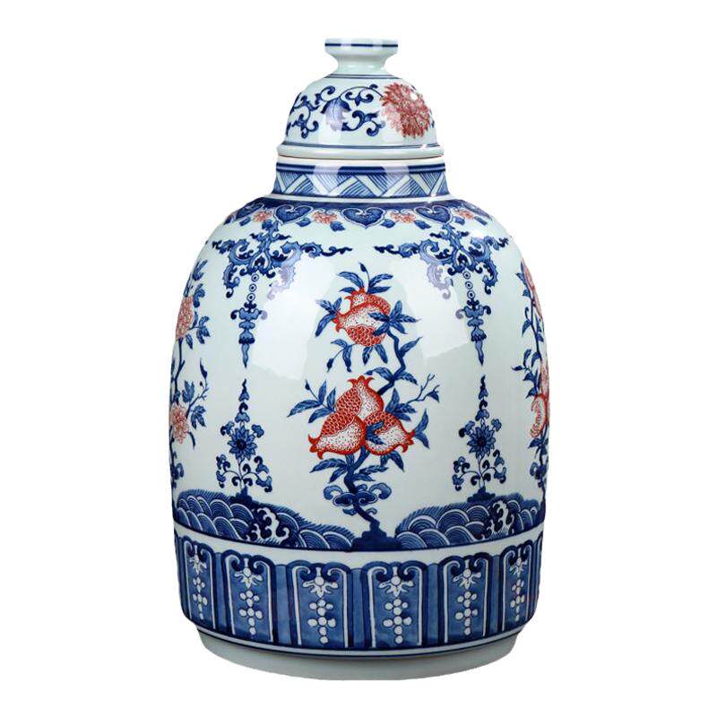 青花瓷陶瓷酒瓶景德镇手绘釉里红