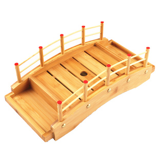 寿司桥刺身桥寿司盛器日韩寿司餐具料理刺身拼盘木制拱形桥拉丝桥