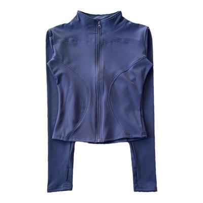 加绒瑜伽服女秋冬2025新款修身立领薄绒运动外套长袖拉链保暖上衣