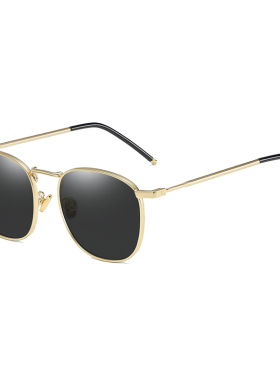 老钱风金丝框偏光显瘦女款太阳镜