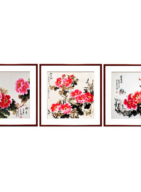 牡丹花开富贵背景墙画