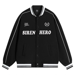 hiphop潮牌美式棒球服外套女春秋宽松慵懒学院风高级感飞行员夹克