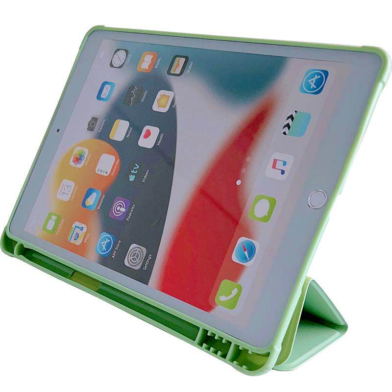 2022新款ipad保护壳10.2适用苹果2018平板保护套硅胶带笔槽支架皮套air5气囊防摔加厚mini迷你6八代三折