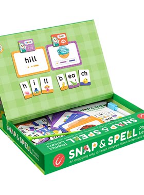 原版进口SNAP&SPELL自然拼读磁力拼贴乐Phonics Letters音素可拼3000单词phonics英语启蒙教具支持小book点读笔赠65节外教音素课
