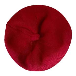 秋季婴儿帽子韩系贝雷帽棉线春秋针织帽女童可爱毛线帽婴童画家帽