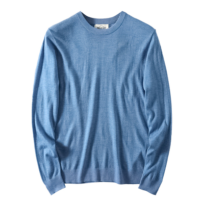 圆领薄款羊毛衫男士秋冬季打底衫