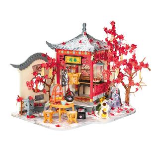 rolife若来diy小屋梅园祈愿国风庭院场景拼装积木模型房子礼物女