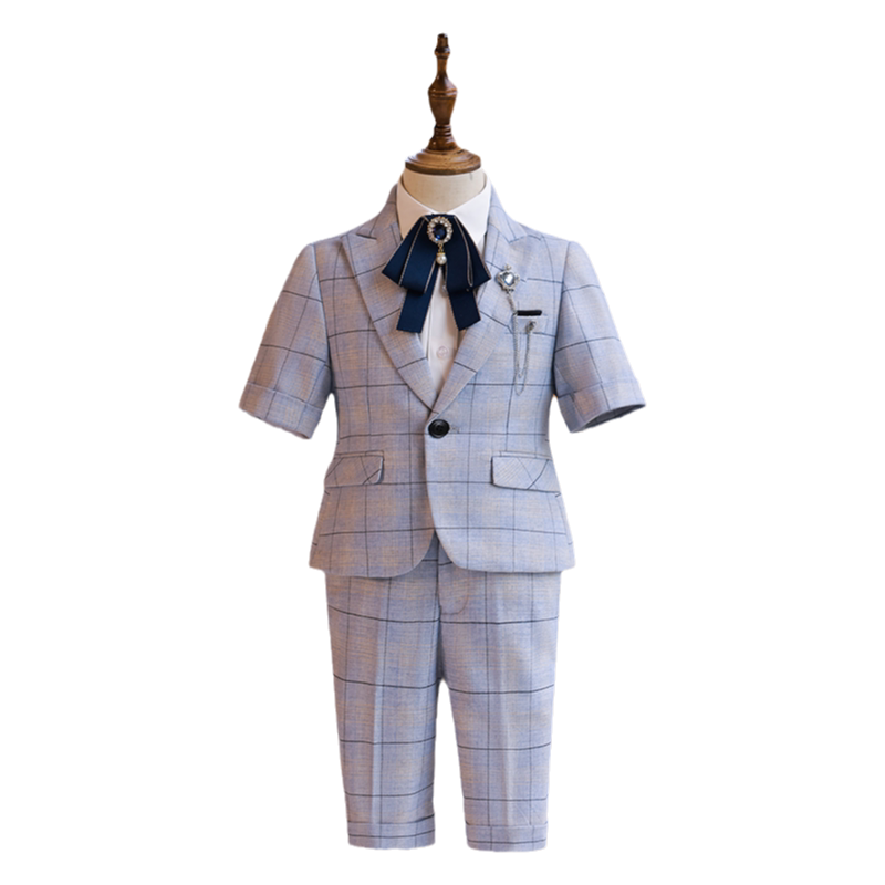 主持人礼服钢琴西装男童喜绒兔