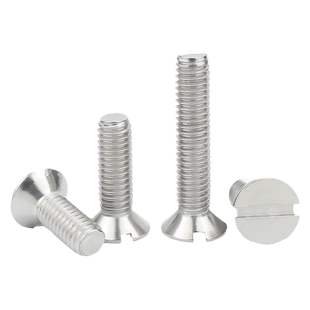 304不锈钢一字槽沉头螺钉GB68开槽平头螺丝M2M2.5M3M4M5M6M8M10mm