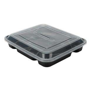 一次性四格五格餐盒三格餐盘长方形外卖打包盒分格快餐盒便当饭盒