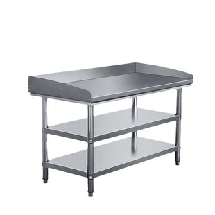 不锈钢带围挡三层工作台厨房酒店奶茶店饭店工厂三面围边操作台桌