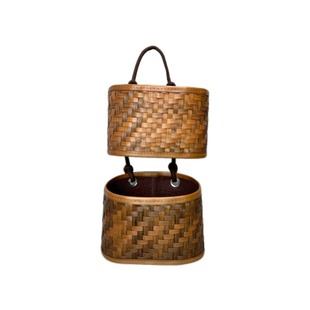 高级感仿藤手工编织壁挂挂篮家用收纳筐壁挂篮子家用收纳整理筐