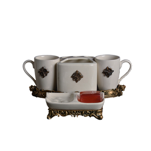 欧式陶瓷卫浴五件套洗漱五件套 浴室用品套装件牙刷杯漱口杯简约