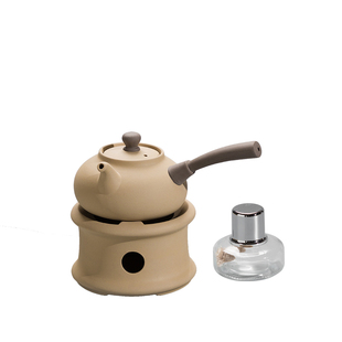老岩泥提梁壶侧把壶茶具酒精炉煮茶壶套装日式煮茶煮水壶壶煮茶器