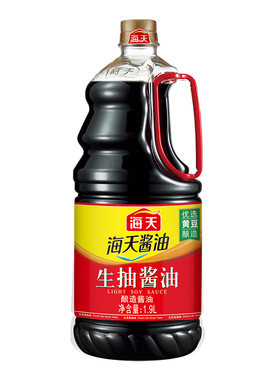 海天生抽酱油1.9L 家用生抽黄豆酱酱油酿造酱油家用厨房凉拌-日常