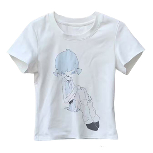 小猫藏星StarryKitty* 冷飲宽松短袖印花T恤插画图案圆领百搭夏季