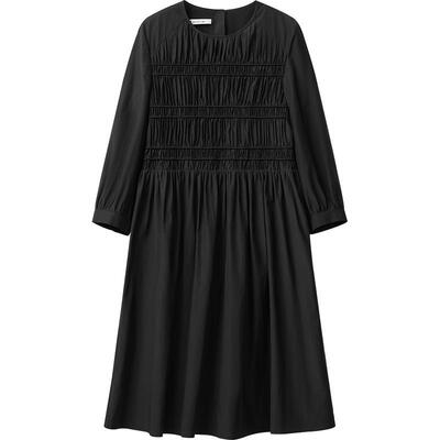 【播奥莱】播商场同款简约连衣裙女春秋褶皱别致长裙BDR3LD3374