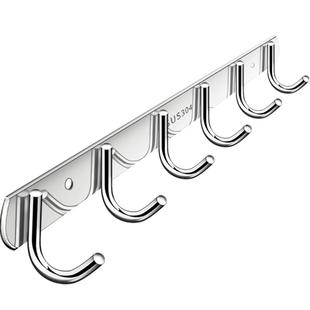 不锈钢挂钩一排免打孔壁挂门后衣钩墙上强力承重厨房排钩304加厚