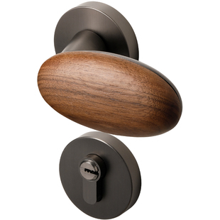 嘉森堡中古风卧室门把手房间室内房门锁胡桃木复古磁吸静音木门锁