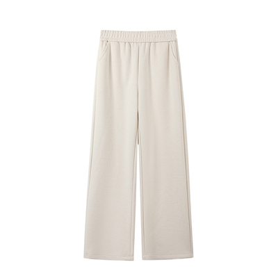 米白色裤子女款秋冬季窄版直筒裤