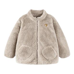 迷你巴拉巴拉男女童双面绒家居保暖外套儿童宝宝护肚毛绒外衣冬季
