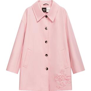 【播奥莱】播商场同款迪士尼唐老鸭联名宽松风衣外套女BDR1FD0204