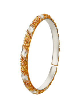 顺钦银楼S9999足银牡丹开口手镯