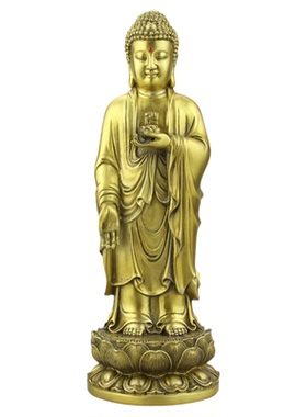纯黄铜佛像西方三圣阿弥陀佛菩萨