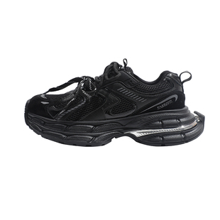 真皮~骄屿厚底跑步老爹鞋2025新款秋冬德训鞋加绒增高休闲运动鞋