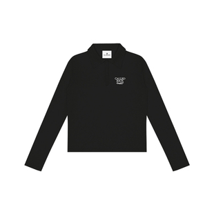 Called Back长袖针织衫女2026春夏新款简约纯色POLO半开领上衣