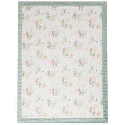 宝宝纱布睡毯午休豆豆绒毯子