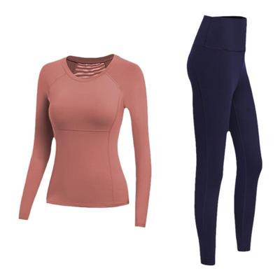 瑜伽服女长袖套装秋冬收腹提臀