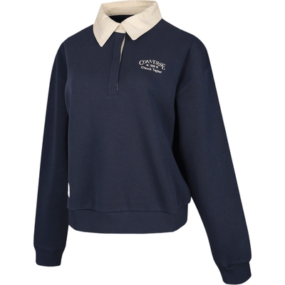 滔搏converse匡威女子针织套头衫翻领宽松卫衣长袖T恤WCJ099-BFK