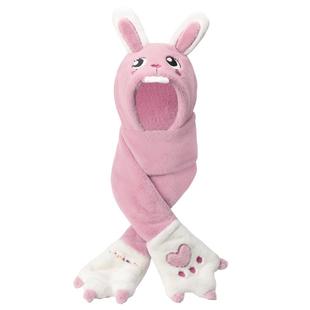 儿童帽子围巾一体帽冬季男童女童防风护耳防寒保暖围脖手套三合一