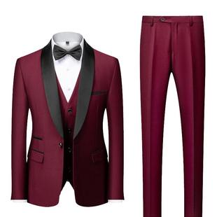 西服+马甲+西裤/套装三件结婚男礼服修身舞台表演出合唱商务正装