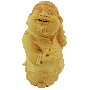 小叶黄杨木雕手把件地主家装摆件实木手工雕刻工艺品原创设计财主