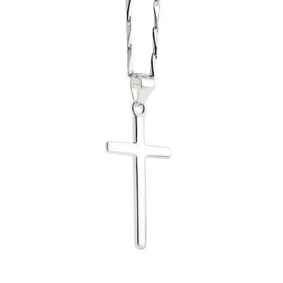 纯银十字架女学生蛇骨锁骨链