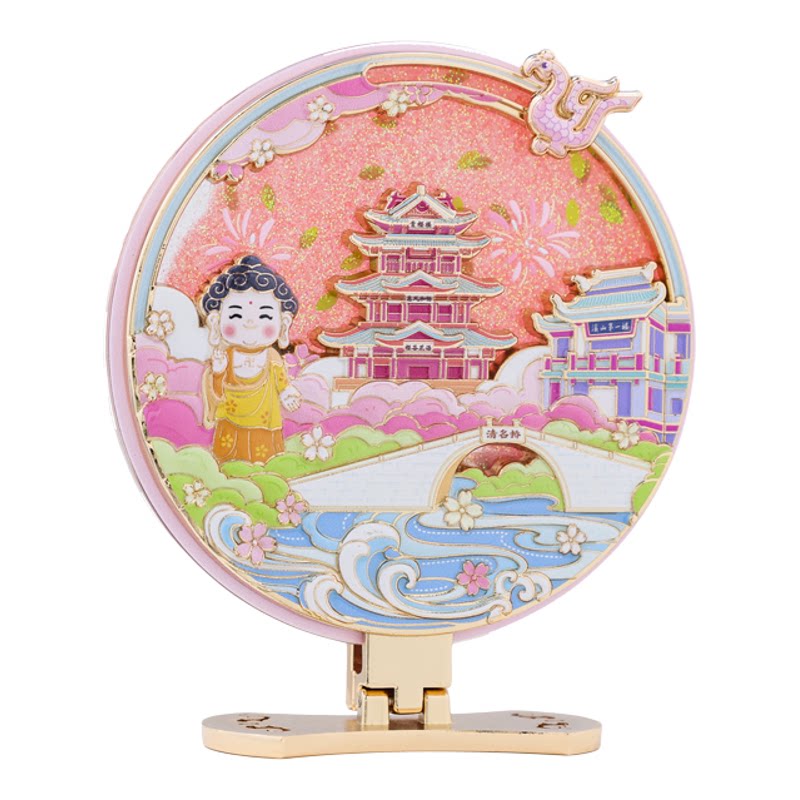 无锡流沙金属冰箱贴定制中国风城市地标樱花装饰品文创旅游纪念品