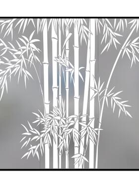 竹子客厅贴膜隔断中式