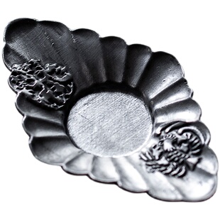 中式复古纯锡杯垫禅意茶托隔热垫做旧老锡茶杯垫杯托茶道茶具配件