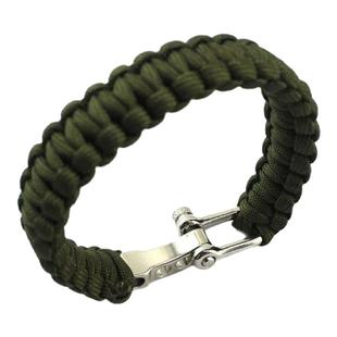 战狼2七芯伞绳编织U形钢扣带调节求生手环 户外登山野营救生手链