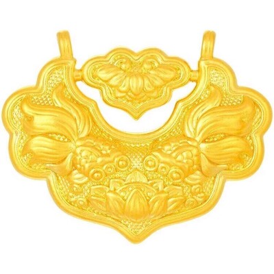 黄金锦鲤鱼锁平安锁吊坠