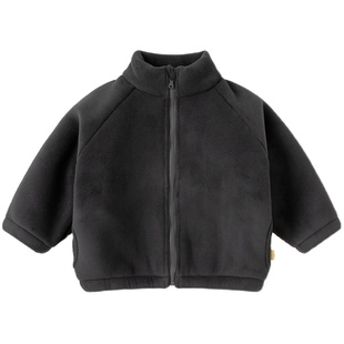 儿童外套宝宝上衣男童摇粒绒秋冬加绒加厚冬装洋气女童童装衣服潮