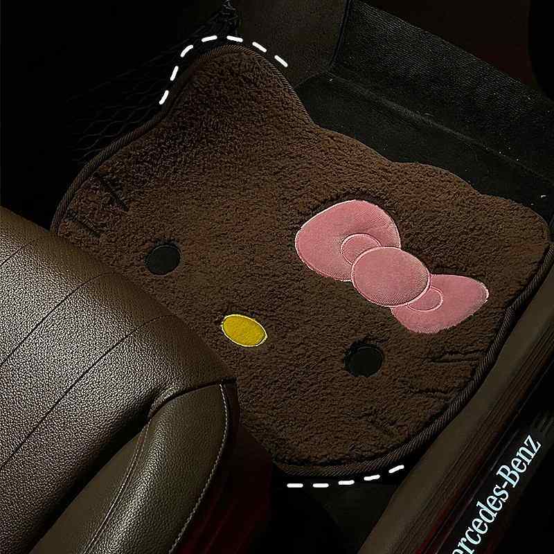 黑皮kitty汽车脚垫主副驾驶通用可爱凯蒂猫周边车载耐脏脚踏地毯